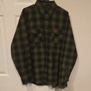 DIXXON Olive and Black Plaid Shirt